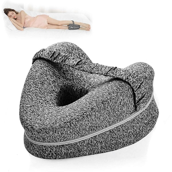 Benkudde | Ergonomisk sidokudde för optimalt stöd | Knäkudde i memory foam för sidosovare | Positioneringskudde med avtagbart och tvättbart överdrag