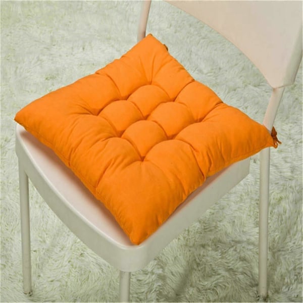 4 Fyrkantiga Stolsdynor 40x40 Sittdynor Heminredning Quiltad Matta Kudde, Bekväm och Färgglad - Idealisk för inomhus- och utomhusbruk (4 orange)