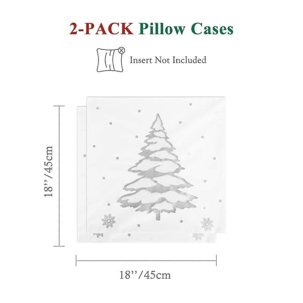 Julgranskuddöverdrag, 2-pack, Dekorativa Prydnadskuddar för Soffa, 45x45 cm, Silver