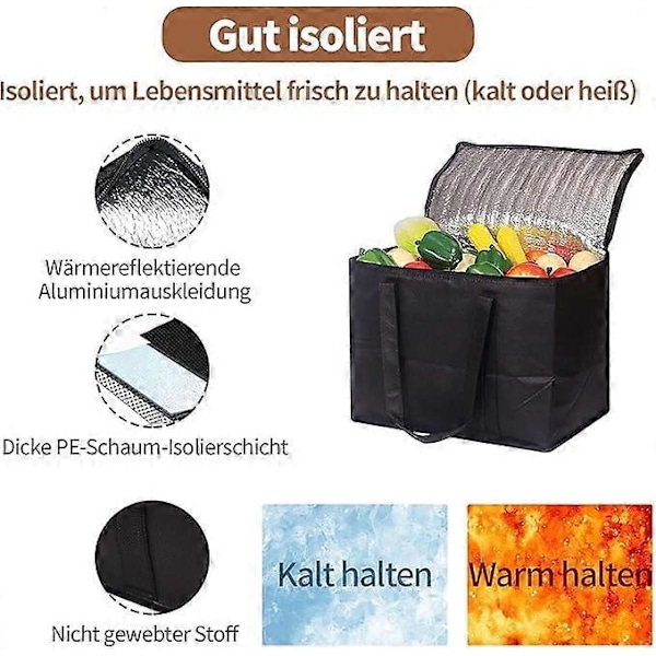 Vikbar kylväska med picknickfilt, 35L picknickväska, lunchväska, termoväska, isolerad väska för mattransport