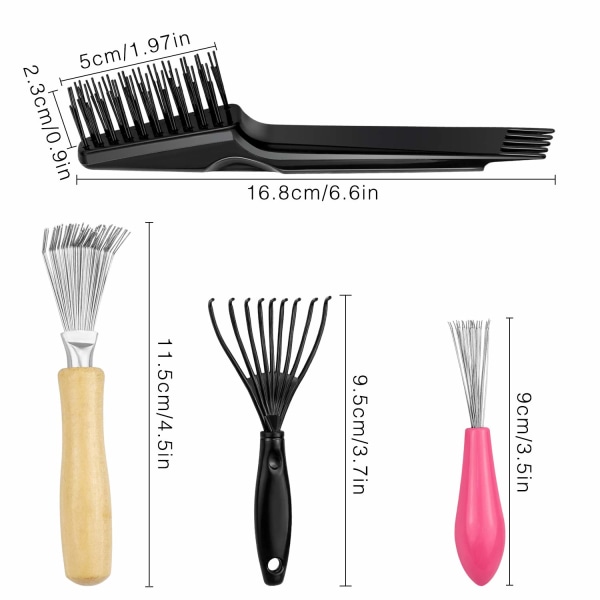 4-pack hårborsterengöringsverktyg för att ta bort hårdamm