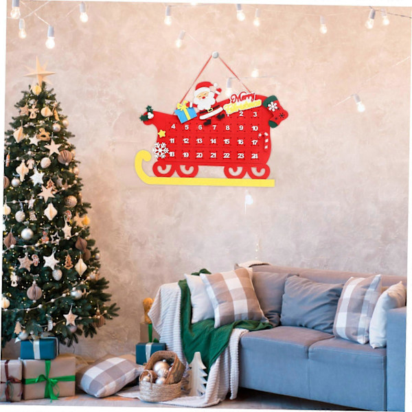 Dekorativ Väggkalender Filtkalender Hängande Julkalender Ytterdörrskalender Adventskalender Filt Hängande Kalender Hemdörr Hängande Jul