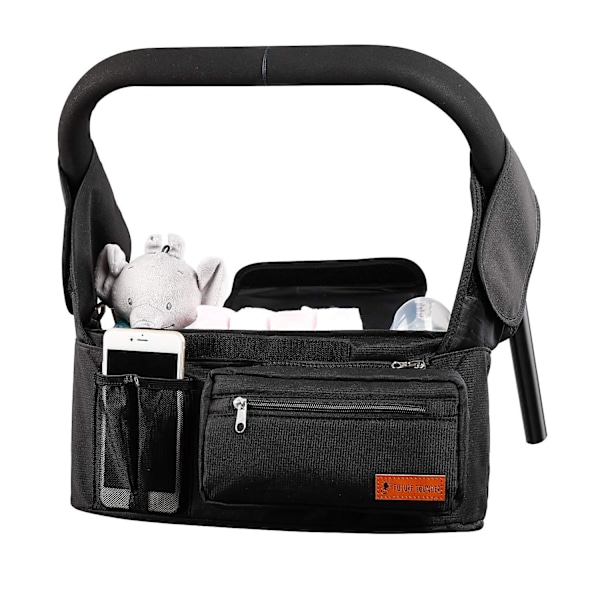 Barnvagn Organizer med Isolerad Dryckeshållare/Mugghållare Barnvagns Väska Buggy Organizer Väska Universal Mul