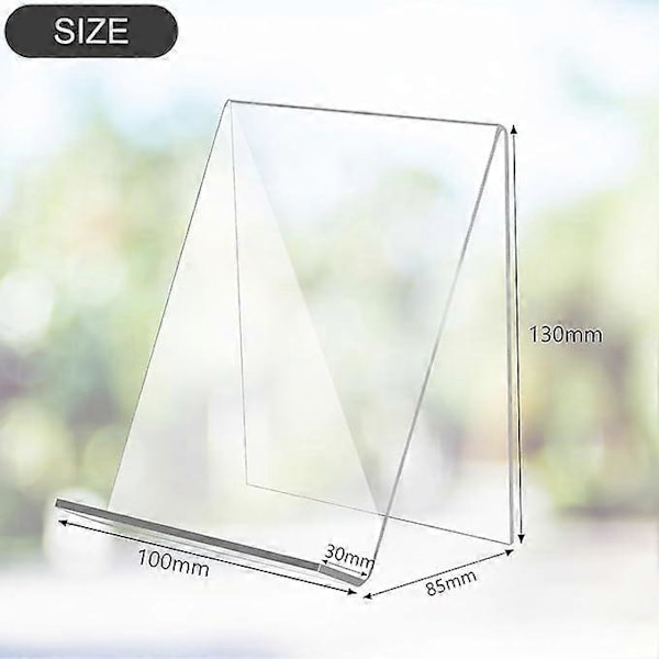 Förpackning med 5 akrylbokstöd, bokställ, broschyrställ, bokställ, akrylställ, 13 x 11,5 x 10 cm, transparent, produkthållare, produktstöd, i