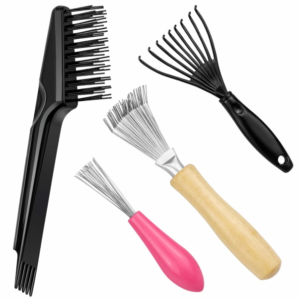4-pack hårborsterengöringsverktyg för att ta bort hårdamm