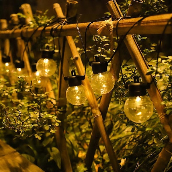 Solar, LED Lägen Vattentäta Slingor Utomhus Fairy Lights Globe Kristallkulor Dekorativ Belysning för Trädgård Gård Hem Fest Bröllop Jul D