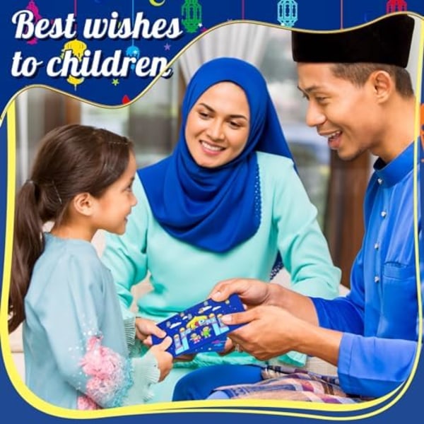 Janlaugh 50 st Eid Mubarak presentkort Ramadan Mubarak kuvert