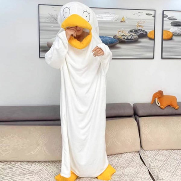 Nattkläder Bärbar Filt Hoodie Anka Elizabeth Djur Onesie Pyjamas Flanell Cosplay För Män och Kvinnor Jul Djur Sovkläder Tecknad Festival /