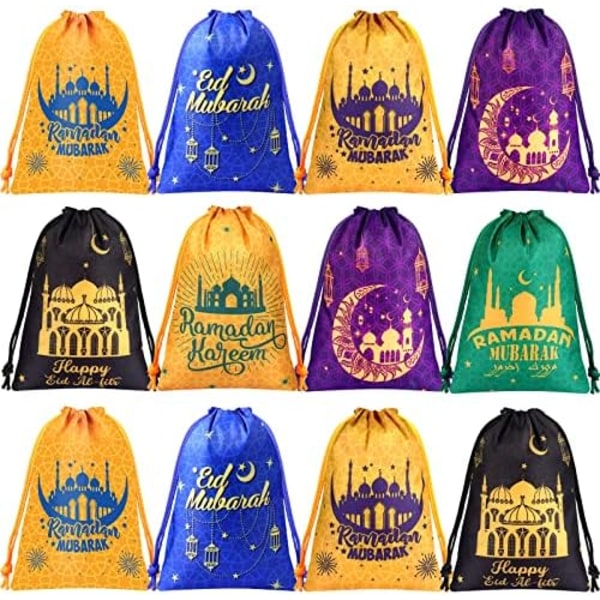 12 st Eid Mubarak Dragsko Väska Ramadan Party Favors Bag Bulk Dreamy Style Dreamy Style