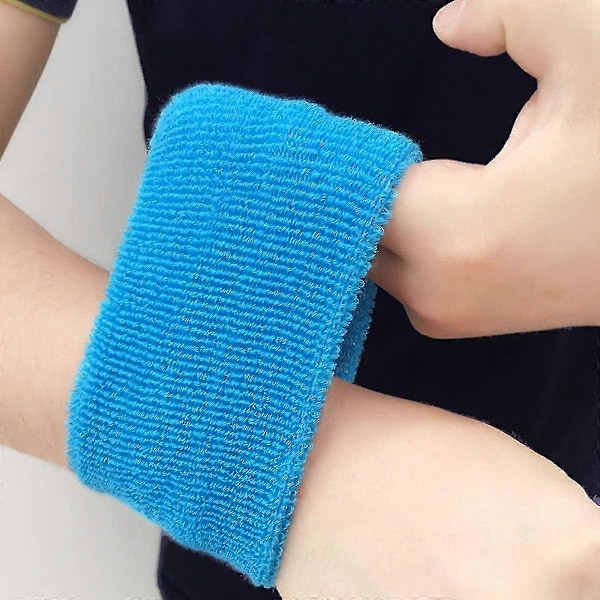 12 Par Svettåliga Armband Bomull Sportarmband Svettabsorberande Armband För Pojkar Flickor ,