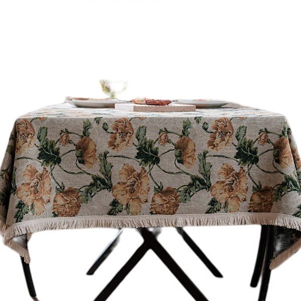 Bordsduk, tryckt bordsduk, rektangulär skrynkelfri tvättbar bordsduk, slitstarkt blandat bordsöverdrag för kök, matsal, picknick, fester (78 tum)