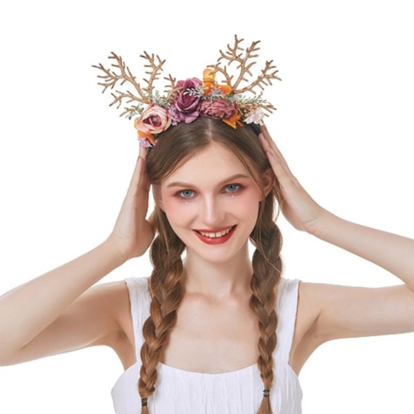 Hårslips jul hårband med blommor för kvinnor Premium