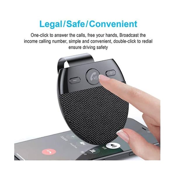 Trådlös Bluetooth V5.0 Högtalare för Bil Handsfree Bilkit Handsfree Bluetooth Solskydd Bilaccessoar