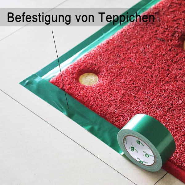 Grön Vattentät Vävtejp 50 mm x 30 m - 2 Rullar Grede Vävtejp Textiltejp - Extra Stark Vävtejp - Vattentät Tejp