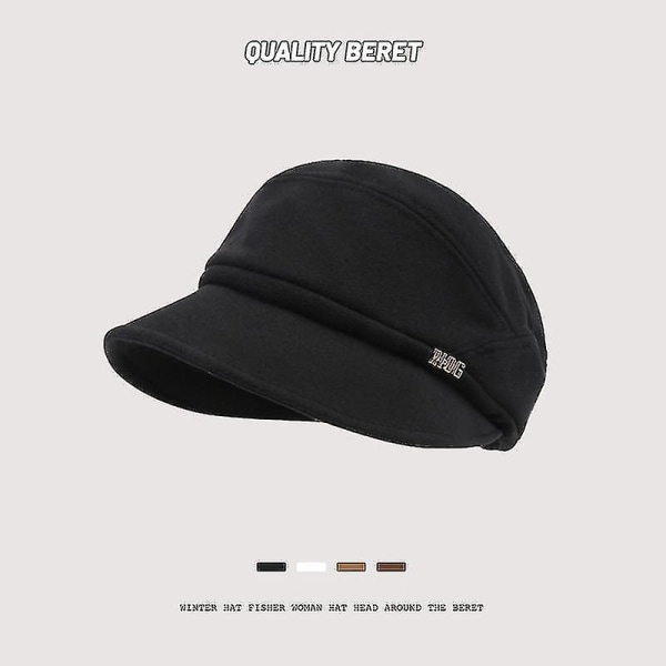 Dam Tjock Basker Newsboy Hat black plus fleece