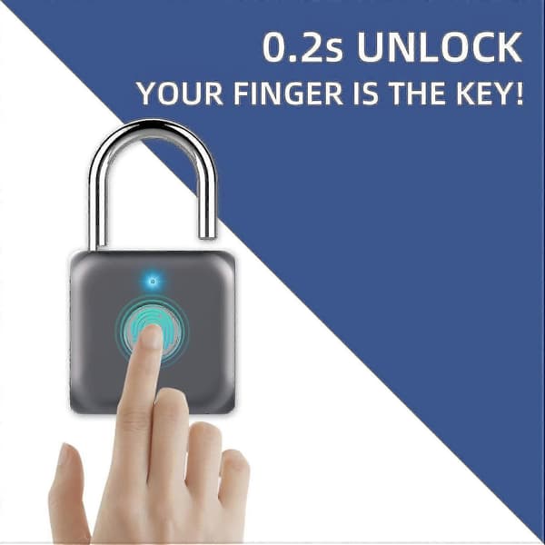 Fingeravtryckslås, Smart Lås, Vattentätt, USB Uppladdningsbart