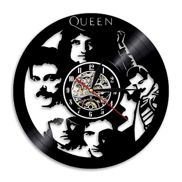 Vinylklocka Queen Band Sångare Skiva Väggklocka Retro Nostalgisk Heminredning Väggklocka