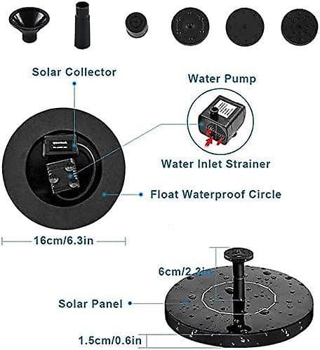 Solcellsdriven fontän Solcellsdriven dammpump Solvattenpump Solcellsdriven flytande fontänpump Solcellsdriven dammpump