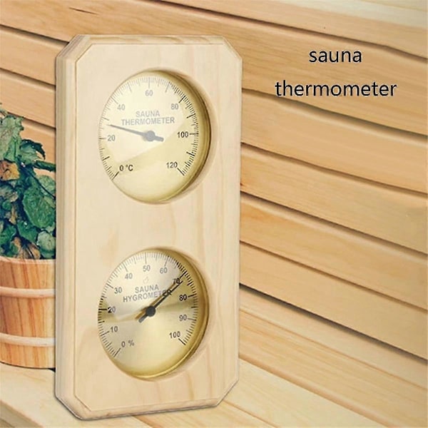 Bastutermometer 2 i 1 Trä Bastuhygrometer Inomhus Celsius Termometer och Hygrometer