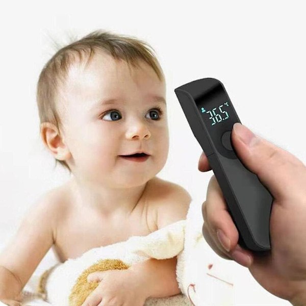 Termometer för vuxna, kontaktfri panntermometer för barn, snabbavläsning med digital display - Svart