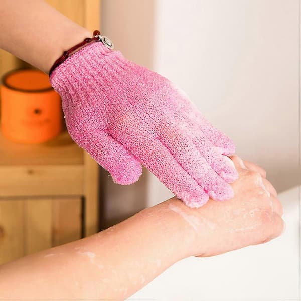 4 par dusch exfolierande badhandskar nylon duschhandskar kroppsskrubb exfolierare