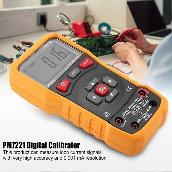Pm7221 DC spänning och ström digital kalibrator 0-10v 0-24ma