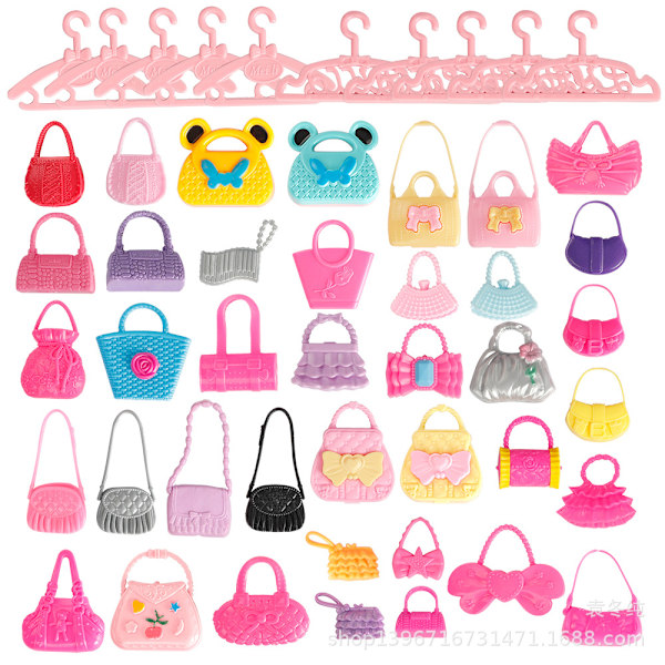 66 st/set Barbie Docka Klänningar Skor Smycken Kläder Tillbehör Utklädningslek För 30cm Docka