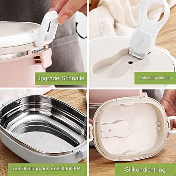 Thermo Bento Lunchbox med värmeisolering i rostfritt stål, enkellager 800ml