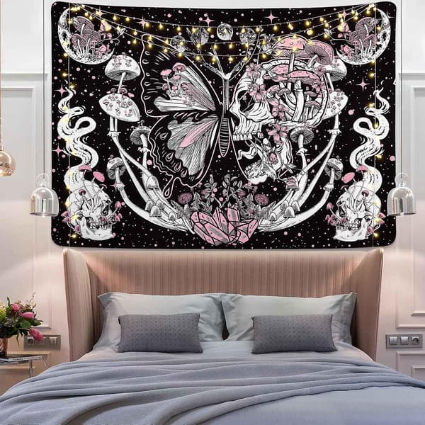 Skull Hippie Svamp Gobeläng 130 x 150 cm