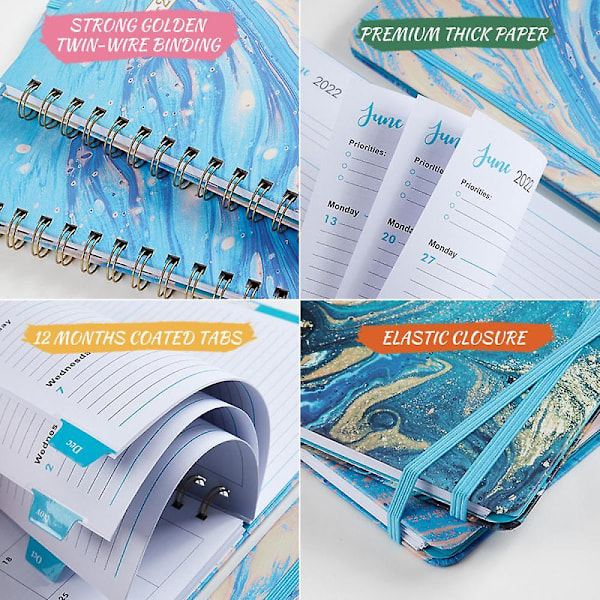 Kreativt A5 Anteckningsblock, spiralbundet, Unik Design Slitstarkt Omslag, Lätt Att Bära Och Perfekt För Att Skriva Och Journalföra Lämpligt För Målsättning Och Planering.