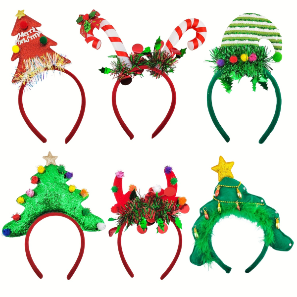 Christmas Pannband Ornaments Christmas Letter Pannband Hair Acce 3pcs-Red Set