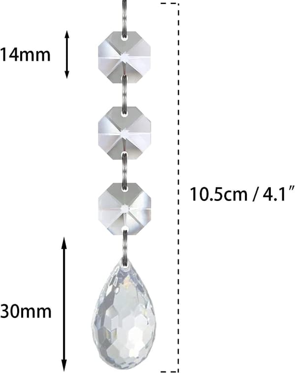 10 stycken kristall solfångare hängen, vattendroppsdesign, 30mm