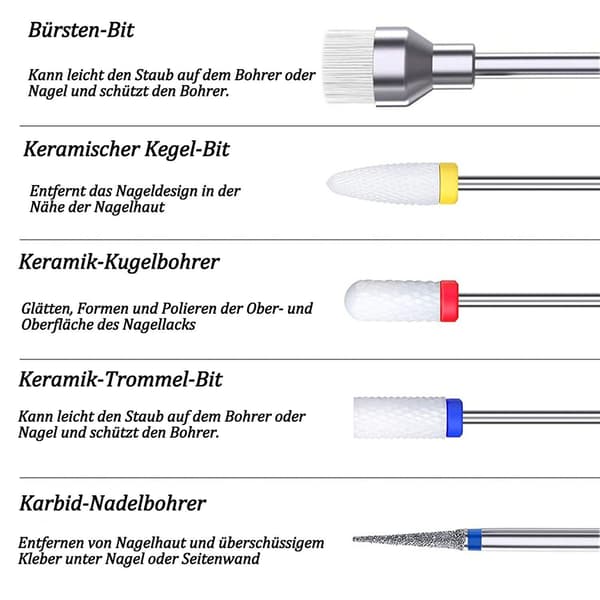 Manikyr-pedikyrset, 10 delar, nagelklippartillbehör 2,38 mm