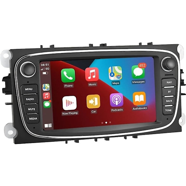 Bilradio Bilstereo Huvudenhet 7'' Kapacitiv Pekskärm Bil Multimedia Spelare GPS för Ford Focus