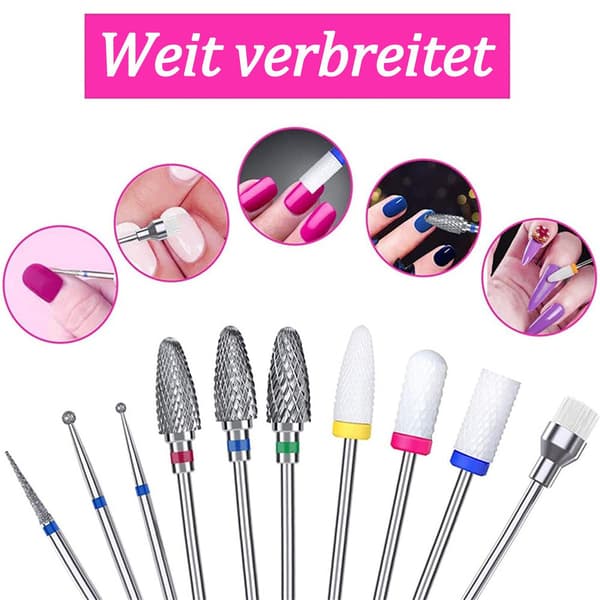 Manikyr-pedikyrset, 10 delar, nagelklippartillbehör 2,38 mm