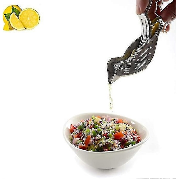 2 st Genting Rostfritt Stål Manuell Citronpress Och Limepress, Silver Fågelformad Citronpress