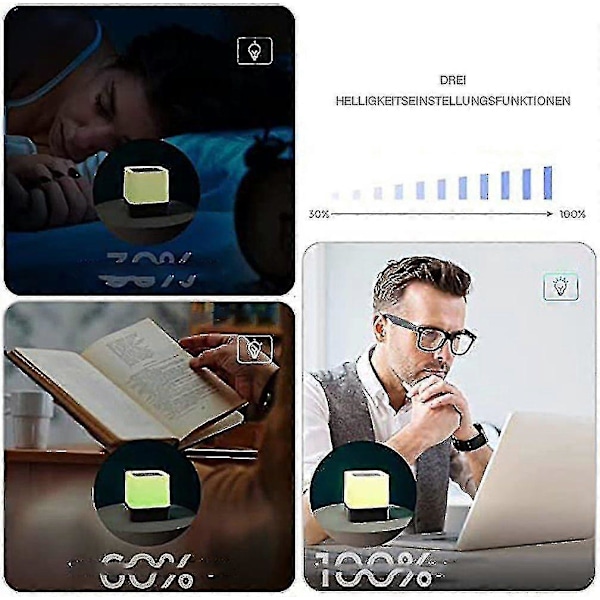 Bluetooth Högtalare Väckarklocka 5 I 1 Led Touch Dimbar Väckarklocka Digital Mp3-spelare, Högtalare