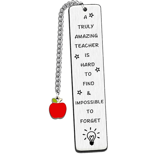 Lärarbokmärke Läraruppskattningspresenter Tackpresenter från studenter Examenspresent Speciella lärarpresenter för kvinnor (färg: silver) (3 st)