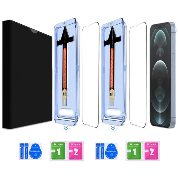 iPhone 12 Pro Max 2-PACK Skärmskydd Heltäckande Härdat Glas na