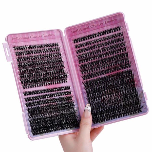 Black Friday False Eyelashes Set with Storage Box - Individual False Eyelashes - Volume Lashes Black, AB