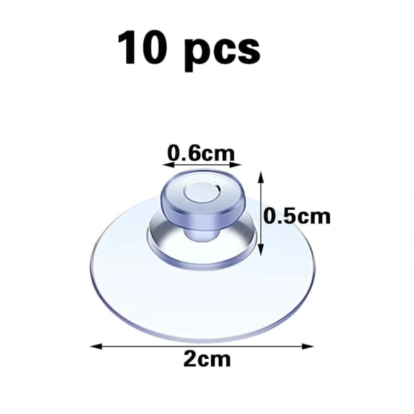 10 Pieces Suction Cups, Suction Cup for Glass Table, Mini Suction Cup, Transparent Suction Cups, Small Suction Cups, for Various Smooth Surfaces, AB