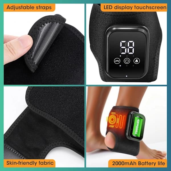 Fodmassageapparat – Genopladelig Varme & Massage | Smertelindring & Cirkulation | Hjem & Rejse 2-pak, AB