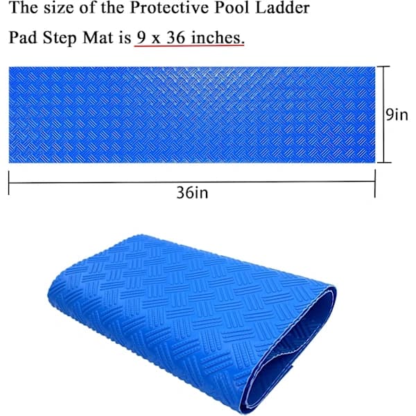 Pool Ladder Mat Protective Pool Step Mat with Non-Slip Texture Blue Medium Pool Ladder Mat 91 x 23 cm, AB