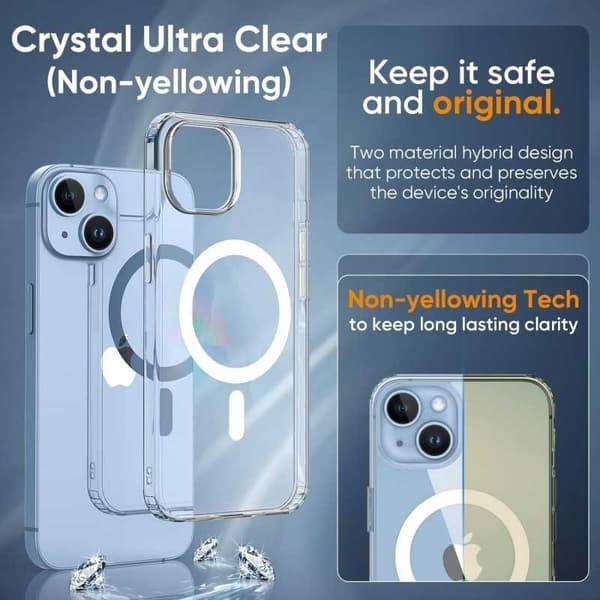 iPhone 15 Transparent Stötdämpande Skal MagSafe-Kompatibelt Transparent