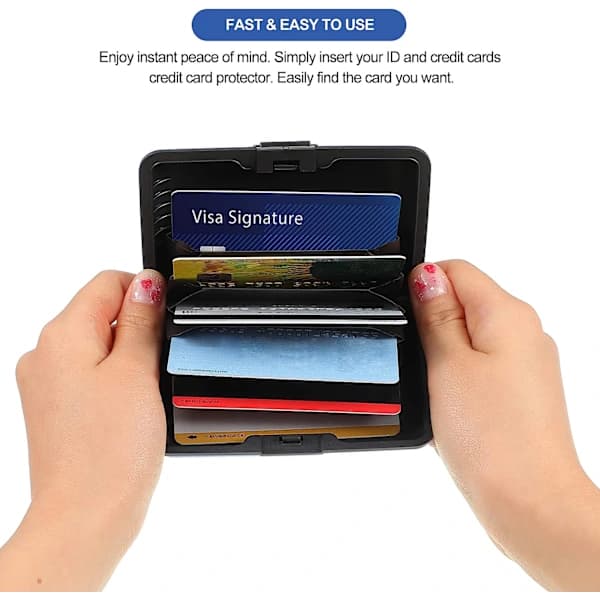 2-pack Slim Mini RFID-blockerande kreditkortshållare i aluminium M,A