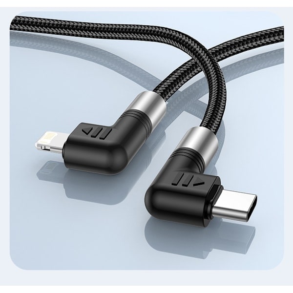 Lightning to USB-C cable with angled connectors, 5A, 30W, 2m, AB