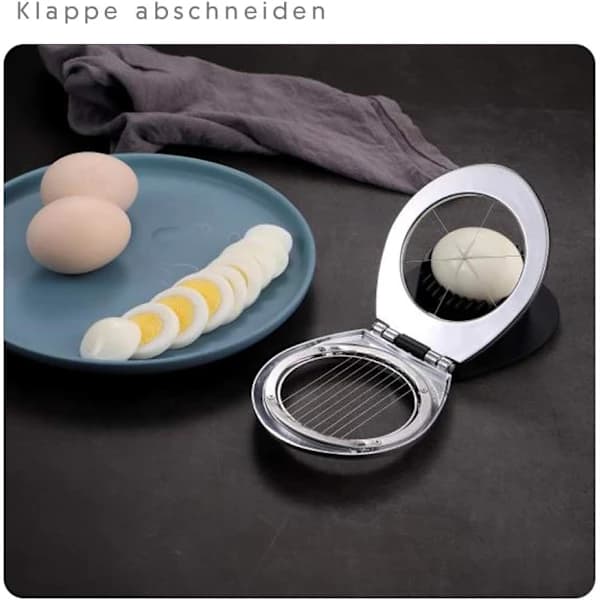 Rostfri äggskärare för ägg och ägg med 2-i-1 hållbarhet, A