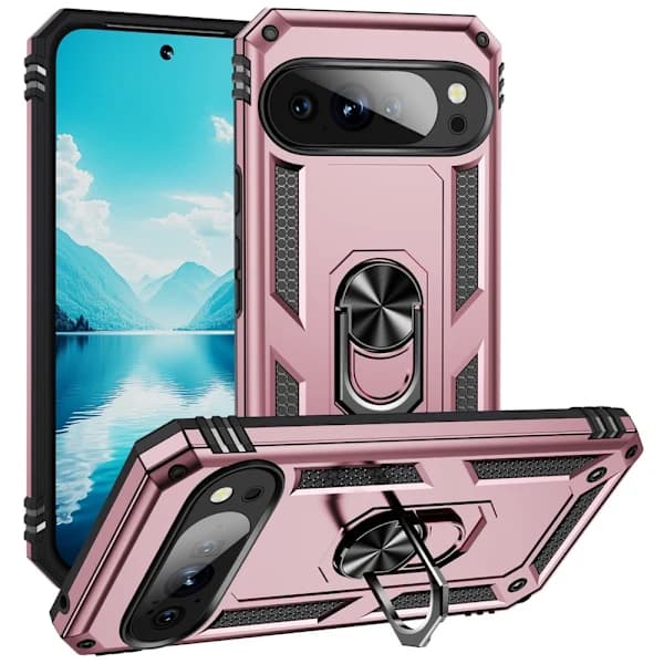 Google Pixel 10 / 10 Pro Skal Armor Ring Hybrid Roséguld,SE