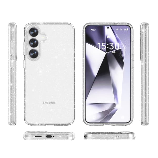 Samsung Galaxy S25 Skal Glitter Transparent na