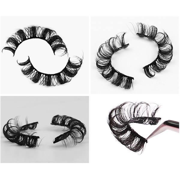 10 par 3D Russian False Eyelashes Natural Look Short False Eyelashes D Curl Thin Eyelashes, AB